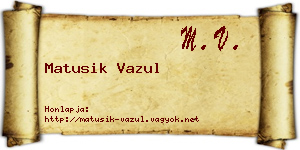 Matusik Vazul névjegykártya